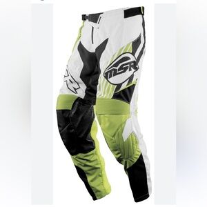 MSR NXT Air Off-Road MX Motocross Pants White/Black/Green Mens 36